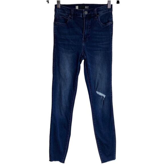 KUT from the Kloth Women's High-Rise Connie Ankle Skinny Jeans Sz 00 Dark Wash - Picture 1 of 15
